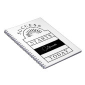 Monochrome Erfolge starten hier Notebook Notizblock (Rechte Seite)