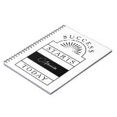 Monochrome Erfolge starten hier Notebook Notizblock (Linke Seite)