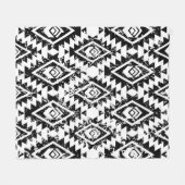 Monochrome, ethnisch nahtlose Muster Fleecedecke (Vorderseite (Horizontal))
