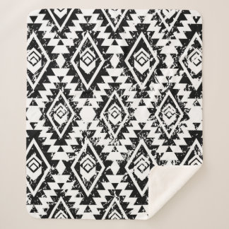 Monochrome, ethnisch nahtlose Muster Sherpadecke