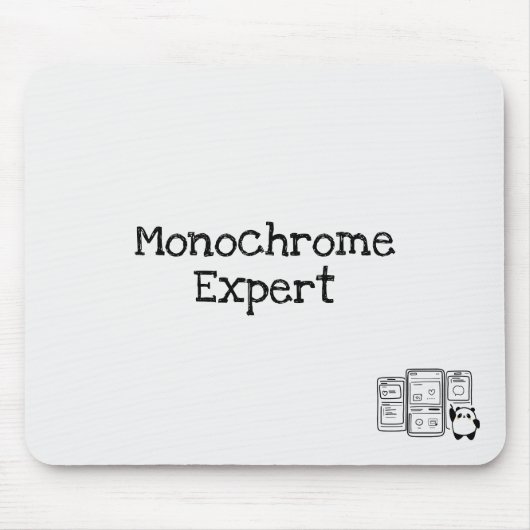 Monochrome Expert Mousepad für UX-Designer (Vorne)