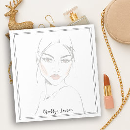 Monochrome Fade Fashion Girl Portrait Notizblock