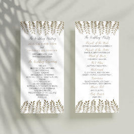 Monochrome Fern Woodland Hochzeitsprogramm Werbekarte