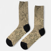 Monochrome Fingerabdruck-Muster-Socken Socken (Linkes Detail)