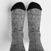 Monochrome Fingerabdruck-Muster-Socken Socken (Oben)