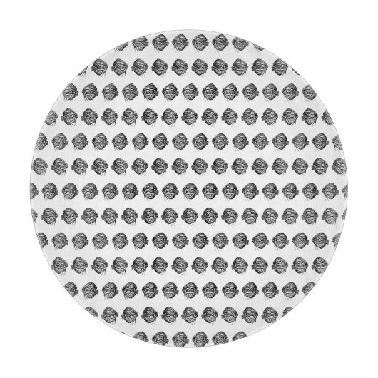 Monochrome Fisch Schneidebrett (Vorderseite)