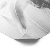 Monochrome Flamingo Feathers Printable Art Poster (Ecke)