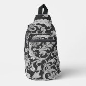 Monochrome Fleur Antique Muster Crossbody Bag (Vorderseite)