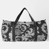Monochrome Fleur Antique Muster Duffle Bag (Rückseite)