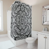 Monochrome Fleur Antique Muster Duschvorhang (Beispiel)