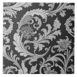 Monochrome Fleur Antique Muster Fliese