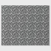 Monochrome Fleur Antique Muster Geschenkpapier (Flach)