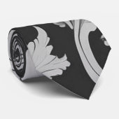 Monochrome Fleur Antique Muster Krawatte (Gerollt)