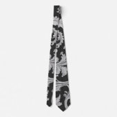 Monochrome Fleur Antique Muster Krawatte (Rückseite)