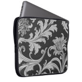 Monochrome Fleur Antique Muster Laptopschutzhülle (Vorne Rechts)