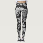 Monochrome Fleur Antique Muster Leggings (Vorderseite)