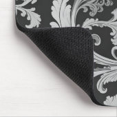 Monochrome Fleur Antique Muster Mousepad (Ecke)