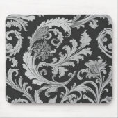Monochrome Fleur Antique Muster Mousepad (Vorne)