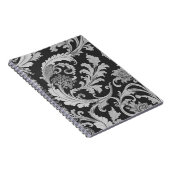 Monochrome Fleur Antique Muster Notizblock (Rechte Seite)