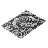 Monochrome Fleur Antique Muster Notizblock (Linke Seite)