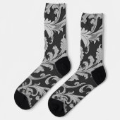 Monochrome Fleur Antique Muster Socken (Linkes Detail)