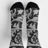Monochrome Fleur Antique Muster Socken (Oben)