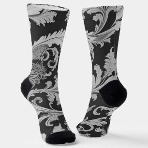 Monochrome Fleur Antique Muster Socken