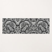 Monochrome Fleur Antique Muster Yogamatte (Vorderseite (Horizontal))