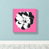 Monochrome Floral auf Rosa - Bold Graphic Leinwanddruck (Insitu (Holzboden))