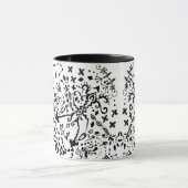Monochrome Floral Doodle Tasse (Zentrum)