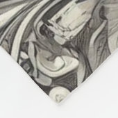 Monochrome Floral Paisley Black & White Fleecedecke (Ecke)