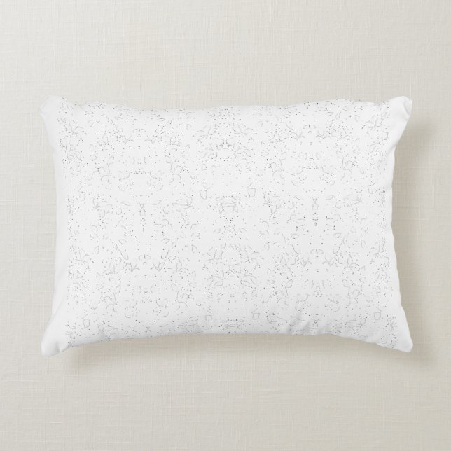 Monochrome Floral Pattern – Elegant Seamless Art Dekokissen (Vorderseite)