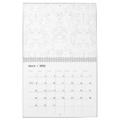 Monochrome Floral Pattern – Elegant Seamless Art Kalender (Mär 2026)