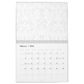 Monochrome Floral Pattern – Elegant Seamless Art Kalender (Feb 2026)