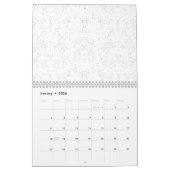 Monochrome Floral Pattern – Elegant Seamless Art Kalender (Jan 2026)