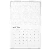 Monochrome Floral Pattern – Elegant Seamless Art Kalender (Mär 2026)