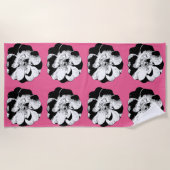 Monochrome Floral Repeat Strandtuch (Vorderseite)