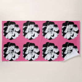 Monochrome Floral Repeat Strandtuch
