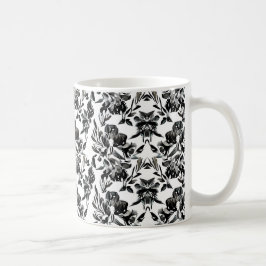 Monochrome Florals Muster-Tasse Kaffeetasse