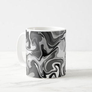 Monochrome Fluid Swirl-Design Kaffeetasse