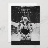 Monochrome Foto Frohe Weihnachtsgrüße Karte (Vorne/Hinten)