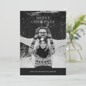Monochrome Foto Frohe Weihnachtsgrüße Karte (Stehend Vorderseite)