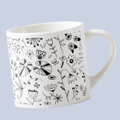 Monochrome freie Blume Espressotasse