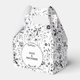 Monochrome freie Blume Geschenkschachtel