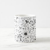 Monochrome freie Blume Kaffeetasse (Mittel)