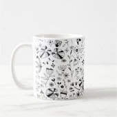 Monochrome freie Blume Kaffeetasse (Links)