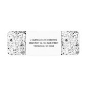 Monochrome freie Blume Moderne Rücksendeadresse (Vorne)