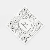 Monochrome freie Blume Serviette (Ecke)