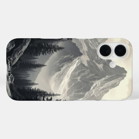 Monochrome Gebirgskette Case-Mate iPhone Hülle (Rückseite (Horizontal))
