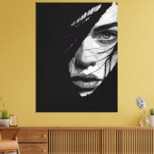 Monochrome geheimnisvolle Portrait Art Leinwanddruck (Insitu (Wohnzimmer))